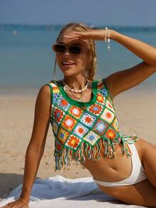 Bikinx Áo choàng tua rua móc hoa mùa hè - Nhiều màu - Xem 3