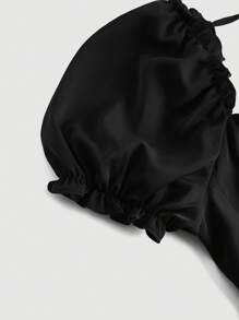 SHEIN MOD Tie Backless Asymmetrical Hem Dress - Black - View 3