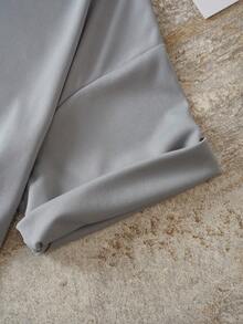 SHEIN Essnce Camiseta panda con con estampado de letra - Gris - Ver 3