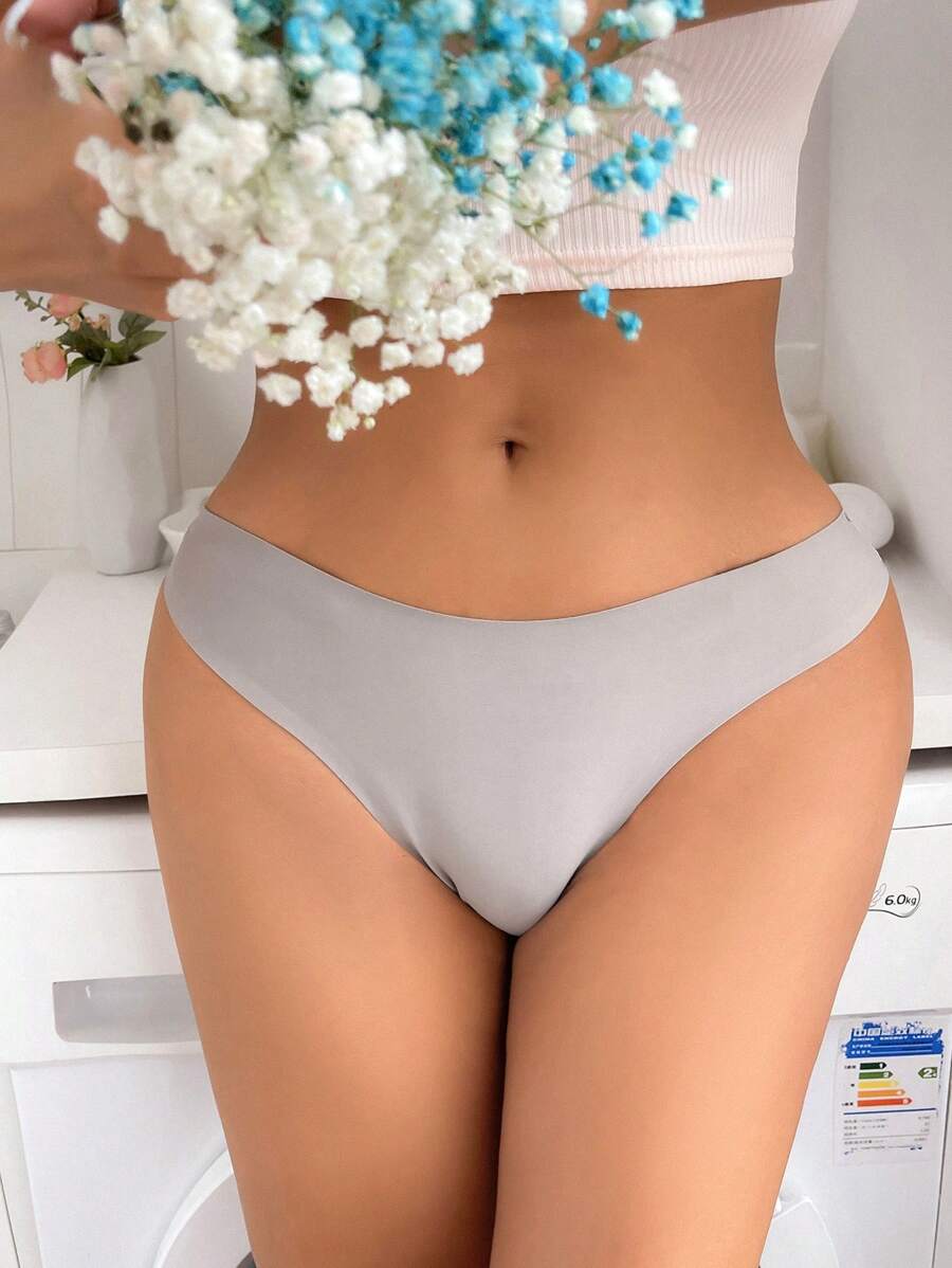 1pc Plain Simple Panty - Grey - View 1
