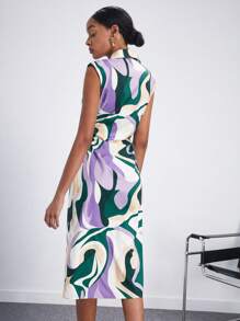 Maija Vestido camisero con estampado con botón delantero - Multicolor - Ver 3