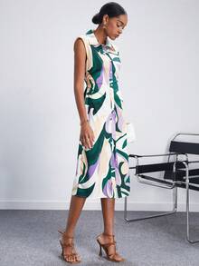 Maija Vestido camisero con estampado con botón delantero - Multicolor - Ver 6