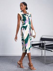 Maija Vestido camisero con estampado con botón delantero - Multicolor - Ver 7