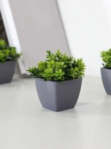 1 pieza planta artificial con macetero al azar - Verde - Ver 2