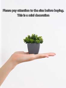1 pieza planta artificial con macetero al azar - Verde - Ver 7