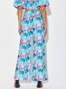 Debra Valencia Pantalones de pierna ancha con estampado tropical - Multicolor - Ver 3