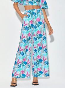 Debra Valencia Pantalones de pierna ancha con estampado tropical - Multicolor - Ver 4