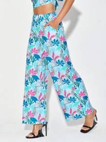 Debra Valencia Pantalones de pierna ancha con estampado tropical - Multicolor - Ver 1