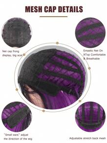 Peluca sintética de ombré largo recto - Multicolor - Ver 7