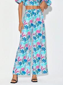 Debra Valencia Pantalones de pierna ancha con estampado tropical - Multicolor - Ver 5