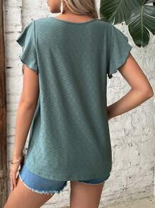 SHEIN Maternity Butterfly Sleeve Schiffy Tee - Mint Green - View 2