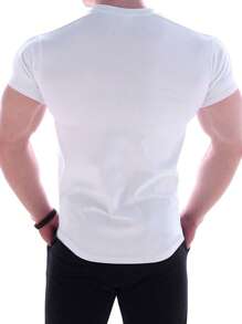 Manfinity Fitness Boyfriend Style Men Letter Graphic Sports Tee  Workout Tops  Workout Tops  Basketball  Back To School Graphic T Shirt Graphic Boyfriend Style Men T Shirt, Running Shirts, Gym Tee Workout Tops Breathable