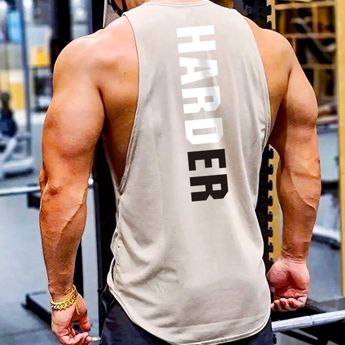 Camiseta de tirantes deportiva con gráfico de letras, estilo novio, para hombre. Paquete de tops para gimnasio, camiseta de tirantes para hombre, tra