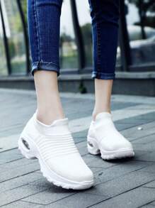 氣墊襪鞋女士跳舞、運動、休閒鞋 - 白色 - 查看 1