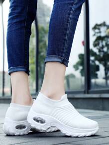 氣墊襪鞋女士跳舞、運動、休閒鞋 - 白色 - 查看 3