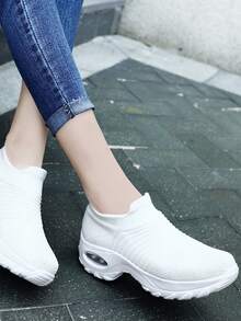 氣墊襪鞋女士跳舞、運動、休閒鞋 - 白色 - 查看 6