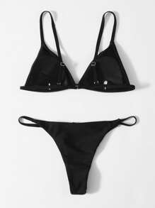 Swim Basics Summer Beach Triangle Thong Bikini Set