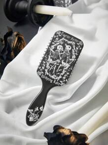 ROMWE Goth Cầm tay Hình đầu lâu Đệm khí Lược - màu đen - Xem 1