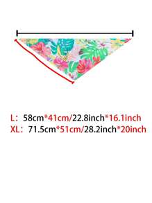 1pc Flower Print Pet Bandana - Blue and White - View 4