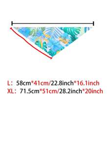 1pc Leaf Print Pet Bandana - Multicolor - View 3