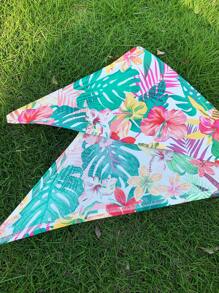 1pc Flower Print Pet Bandana - Blue and White - View 9