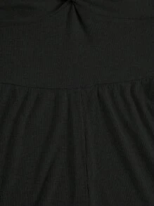 SHEIN EZwear Twist Front Tube Romper - Black - View 6