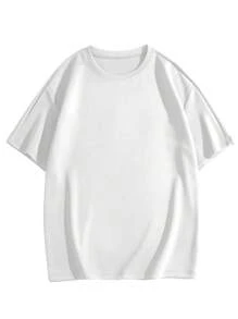 Manfinity Roghcode 男士字母图案T恤，2000年代风格 - 白色 - 查看 2