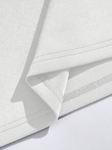 Manfinity Roghcode 男士字母图案T恤，2000年代风格 - 白色 - 查看 6