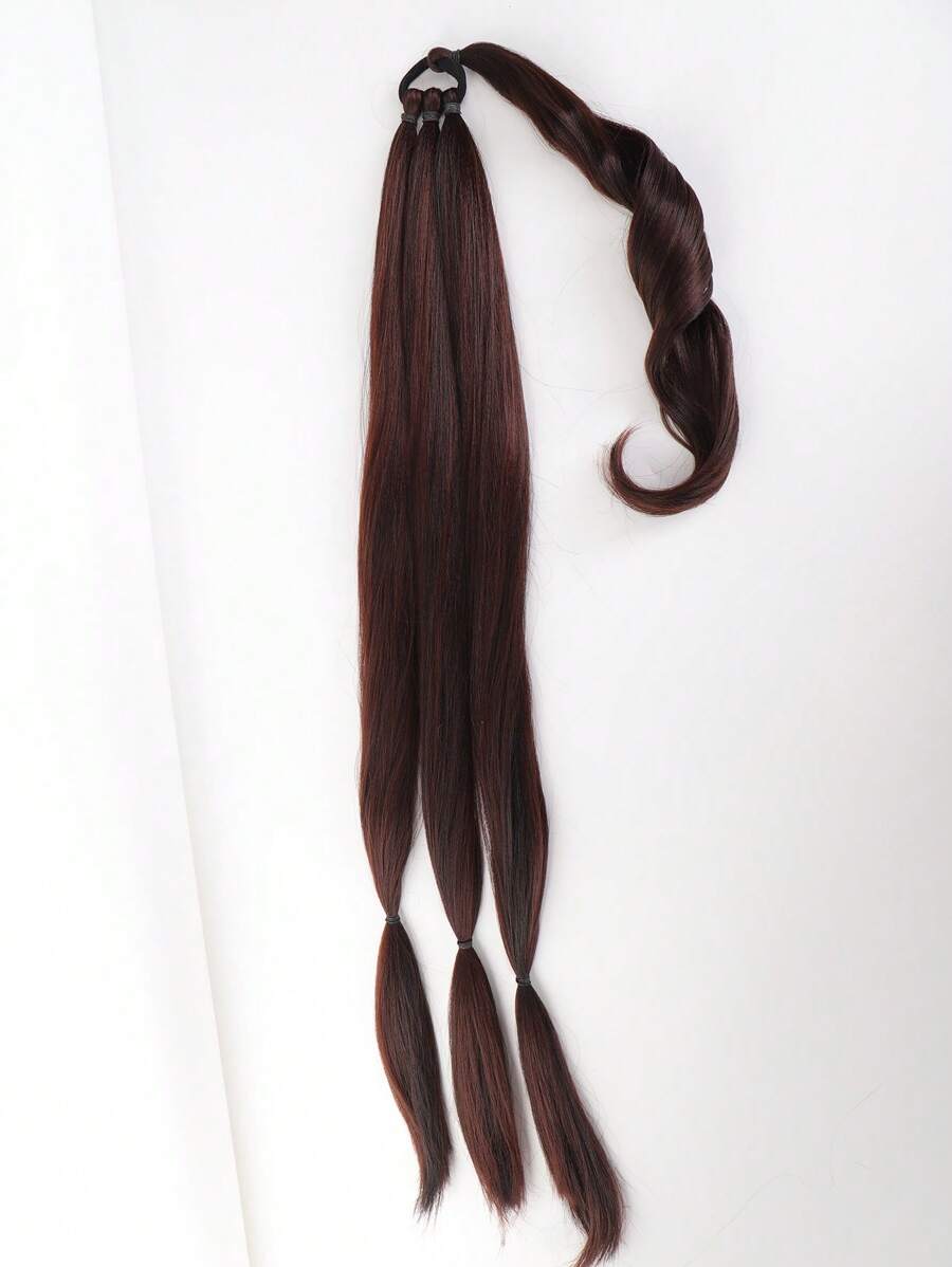 Extra Long Winding Ponytail Synthetic Hair Extension - Dark Brown - View 1