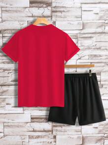 Manfinity Hypemode Men Bear Print Tee & Shorts - Multicolor - View 2