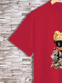Manfinity Hypemode Men Bear Print Tee & Shorts - Multicolor - View 4