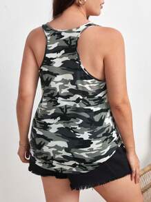 SHEIN LUNE Áo ba lỗ in họa tiết camo cho mùa hè - Nhiều màu - Xem 2