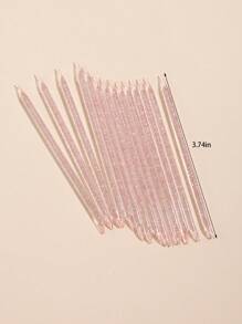 50入組金屬亮絲亞克力兩面指甲棍棒多用途指甲死皮移動棒美甲用品 - 粉色 - 查看 4