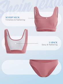 Swim Vcay 鏤空比基尼泳裝 - 粉色 - 查看 3