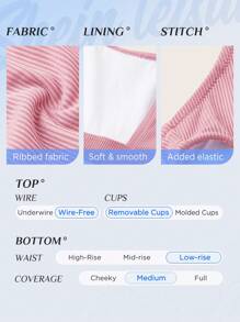 Swim Vcay 鏤空比基尼泳裝 - 粉色 - 查看 4