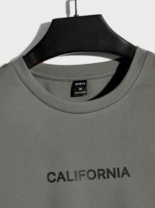 GENTILAND Men Letter Graphic Tee - Dark Grey - View 4