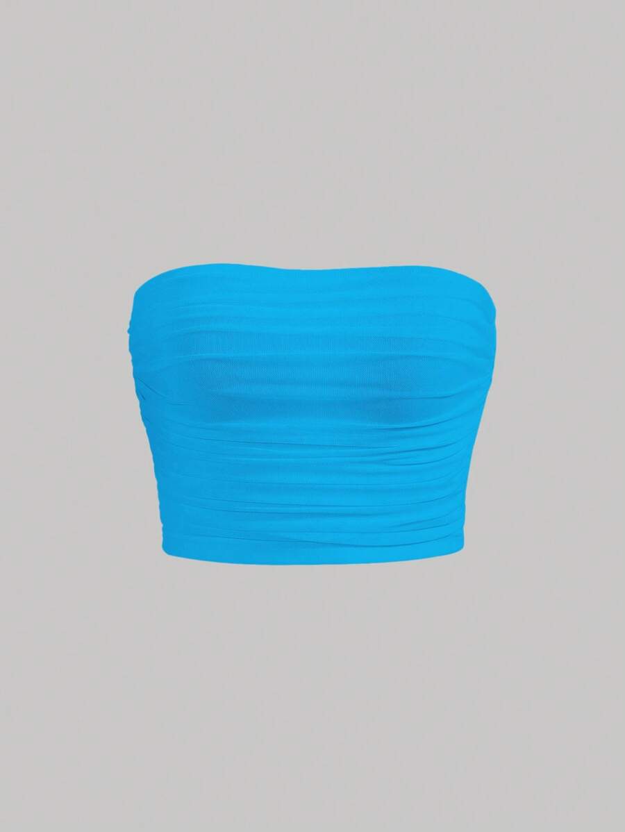 SHEIN MOD Áo nữ Xù màu trơn Giải trí - Màu xanh bạc hà - Xem 1