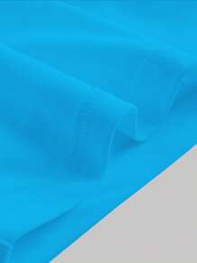 SHEIN MOD Áo nữ Xù màu trơn Giải trí - Màu xanh bạc hà - Xem 4