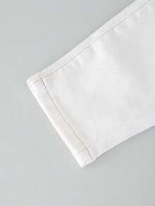 SHEIN Bé Trai Quần Jeans Túi Dây kéo màu trơn - trắng - Xem 3