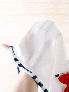 Baby Chevron Print Cami Top & Shorts & Coat & Hat Set - Blue and White - View 8