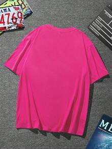 Manfinity LEGND Men Letter Graphic Tee - Hot Pink - View 2
