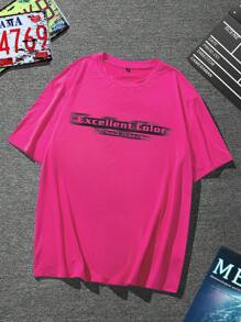 Manfinity LEGND Men Letter Graphic Tee - Hot Pink - View 3