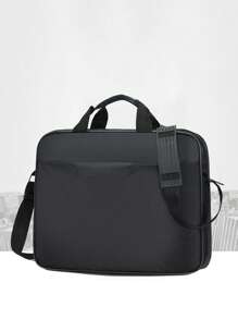 1pc 16 Inch Waterproof Large Capacity Laptop Bag - Black - View 1
