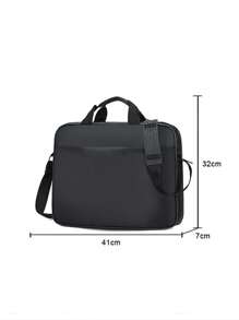 1pc 16 Inch Waterproof Large Capacity Laptop Bag - Black - View 4