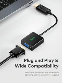 LLano DisplayPort naar VGA-adapter voor computer, desktop, laptop, pc, monitor, projector