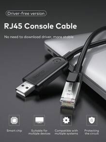 10 FT USB コンソール ケーブル , USB To RJ45 Serial アダプタ , Router , Windows , And Linux対応 - ブラック - チェックする 2