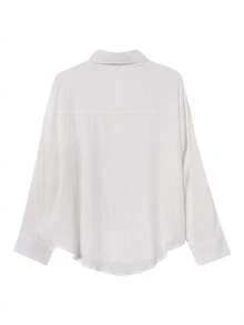 Camisa amplia de hombros caídos unicolor