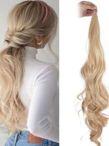 彈性纏繞式馬尾接髮長捲髮合成纏繞造型魔術棒蓬蓬 - 間色 - 查看 1