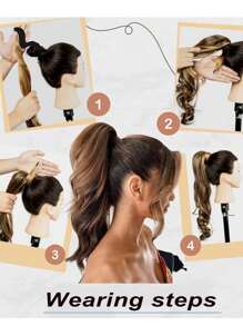 彈性纏繞式馬尾接髮長捲髮合成纏繞造型魔術棒蓬蓬 - 間色 - 查看 5