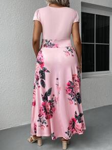 SHEIN Clasi Vestido línea A con estampado floral - Rosa - Ver 2